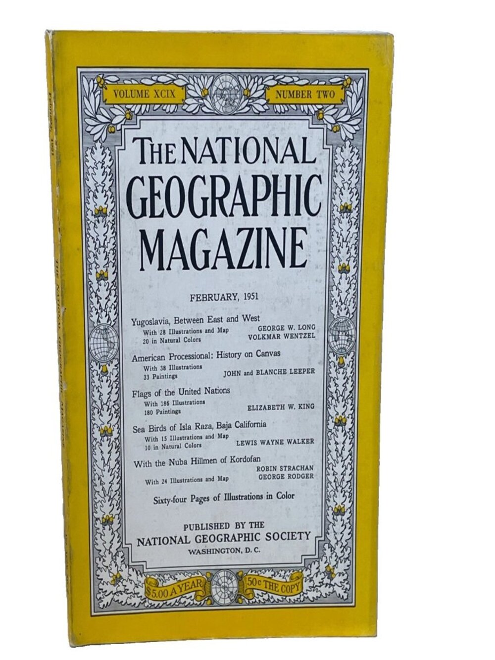 Vintage National Geographic Magazine February 1951 Vol 99 No 2 Yugoslavia UN
